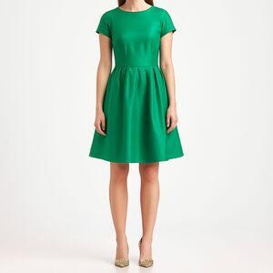 Shabby Apple Kelly Green Taffeta Retro Fit & Flare Holiday Party Dress Size 2